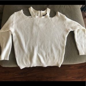 White cutout sweater